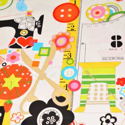 TISSUS COTON BLACK WHITE SEWING