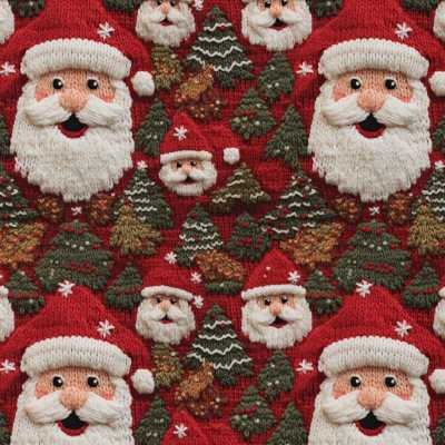 TISSUS COTON IMPRIME PERE NOEL