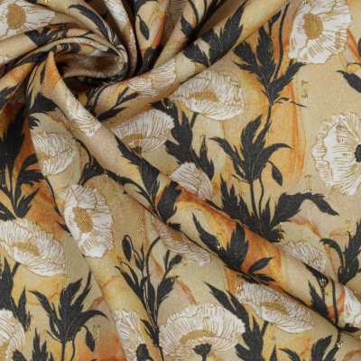 TISSUS VISCOSE LUREX IMPRIME FLEURS