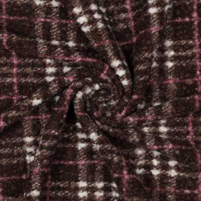 TISSUS BOUCLETTE IMPRIME MARRON