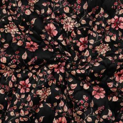 TISSUS SUEDINE MATELASSE FLEURS