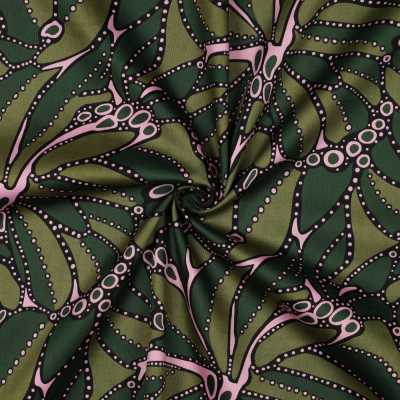 TISSUS COTON IMPRIME VERT