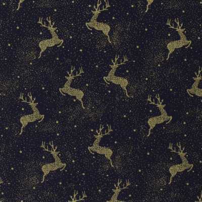 TISSUS POPELINE COTON FETES RENNES BLEU MARINE