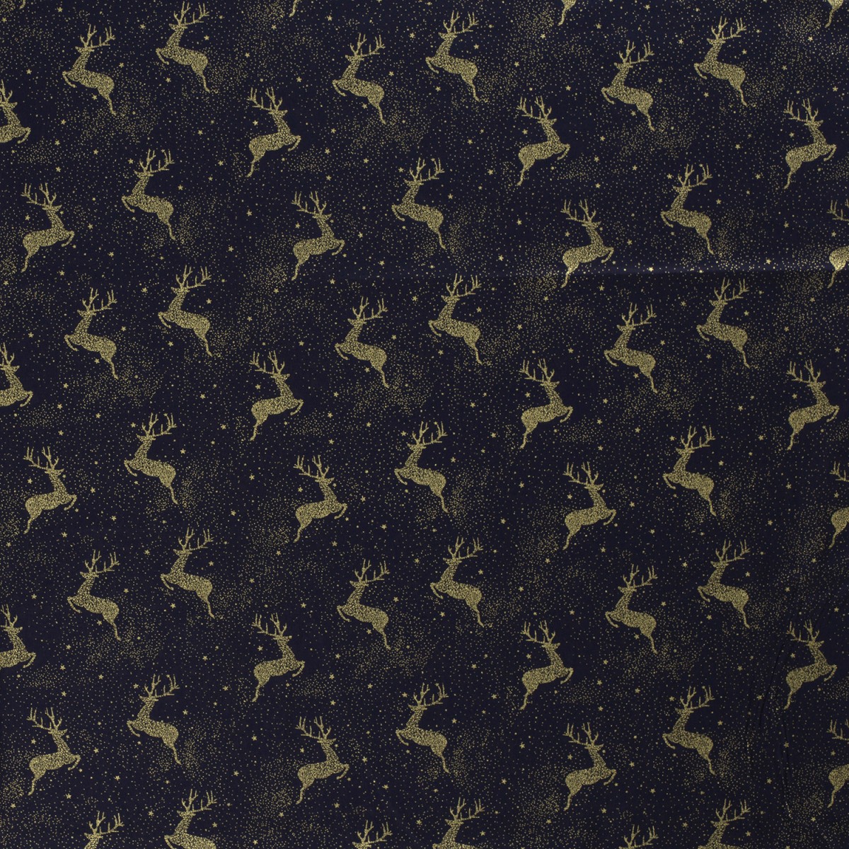 TISSUS POPELINE COTON FETES RENNES BLEU MARINE