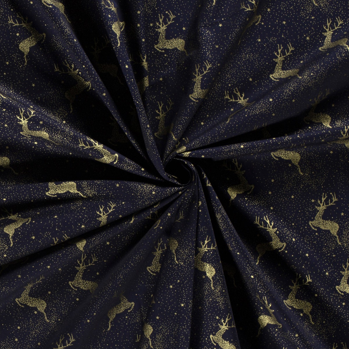 TISSUS POPELINE COTON FETES RENNES BLEU MARINE