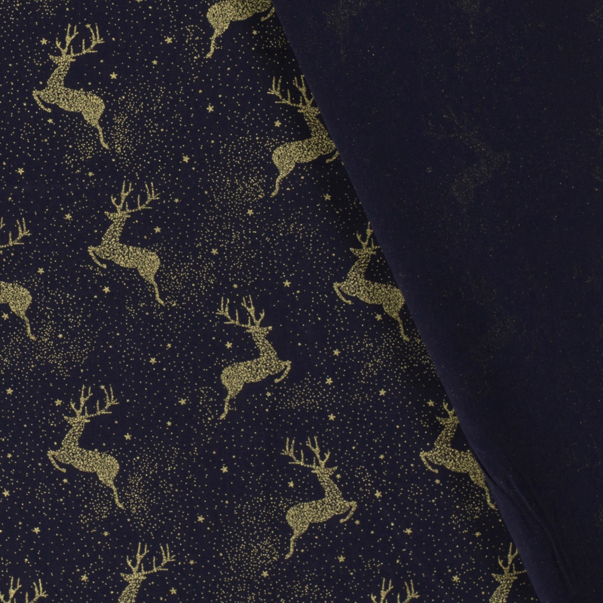 TISSUS POPELINE COTON FETES RENNES BLEU MARINE