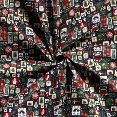 TISSUS POPELINE COTON NOEL PATCHWORK
