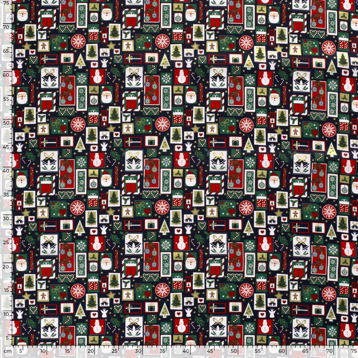 TISSUS POPELINE COTON NOEL PATCHWORK