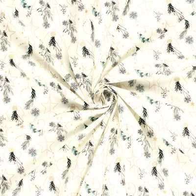 TISSUS POPELINE DE COTON GUI BLANC CASSE