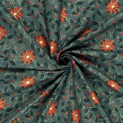 TISSUS POPELINE COTON FETES GUI VERT KAKI