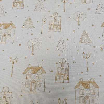 TISSUS TOILE IMPRIME BLANC