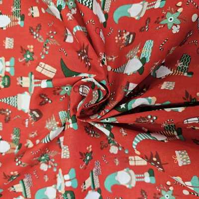 TISSUS COTON IMPRIME ROUGE NOEL