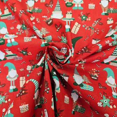 TISSUS COTON IMPRIME ROUGE NOEL