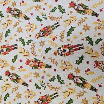 TISSUS COTON IMPRIME BLANC NOEL