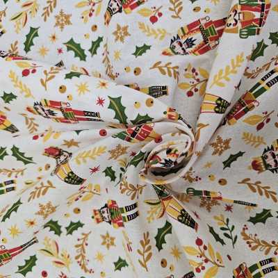 TISSUS COTON IMPRIME BLANC NOEL