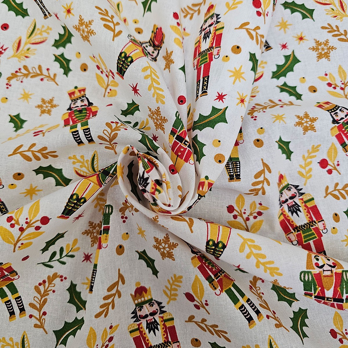 TISSUS COTON IMPRIME BLANC NOEL