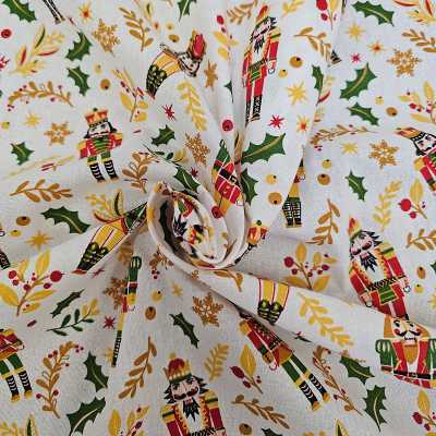 TISSUS COTON IMPRIME BLANC NOEL