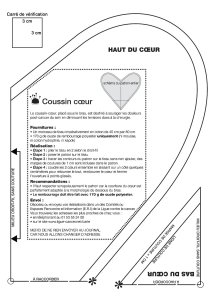 Patron tissus coussin cœur gratuit A4