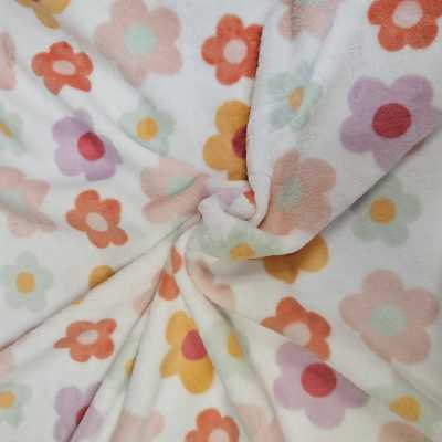 TISSUS MAILLE DOUDOU FLEURS