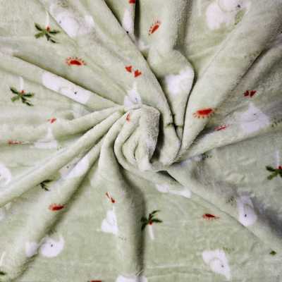 TISSUS MAILLE DOUDOU ELEPHANTS VERT