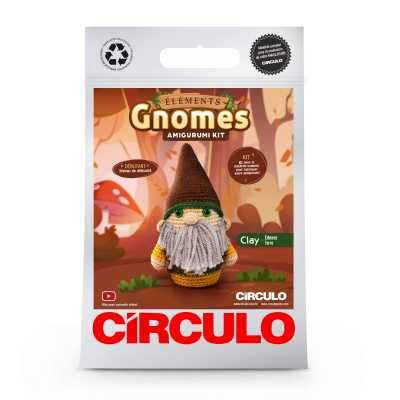KIT CROCHET AMIGURUMI GNOME ELEMENT TERRE