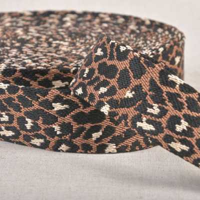 SANGLE LEOPARD MARRON CHOCOLAT 38MM
