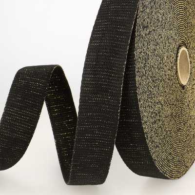 SANGLE BANDE NOIR DORE 30mm