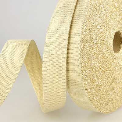SANGLE BANDE BEIGE DORE 30mm