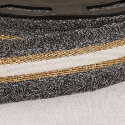 SANGLE FRANGETTE GRIS 50MM