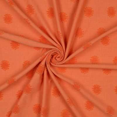 TISSUS EPONGE TRICOT SOLEILS ORANGE