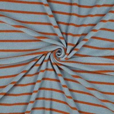 TISSUS EPONGE RAYURES BLEU MARRON