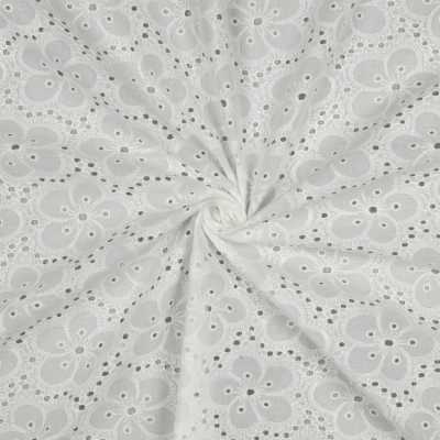 TISSUS BRODERIE ANGLAISE FLEURS