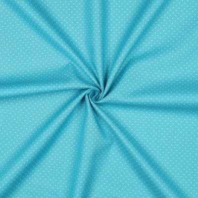 TISSUS COTON POIS TURQUOISE