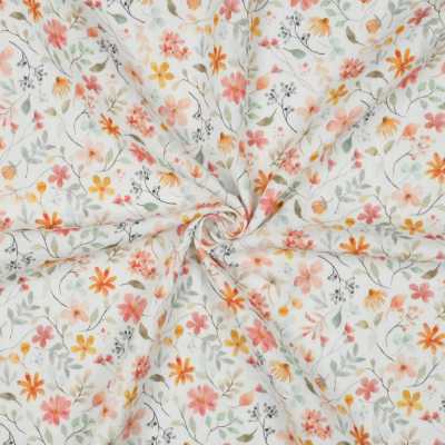 TISSUS DOUBLE GAZE FLEURS