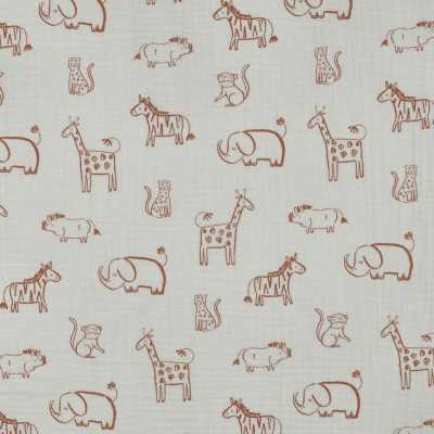 TISSUS DOUBLE GAZE ANIMAUX SAVANE