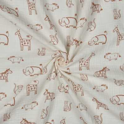 TISSUS DOUBLE GAZE ANIMAUX SAVANE