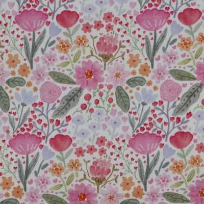 TISSUS DOUBLE GAZE FLEURS