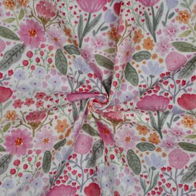 TISSUS DOUBLE GAZE FLEURS