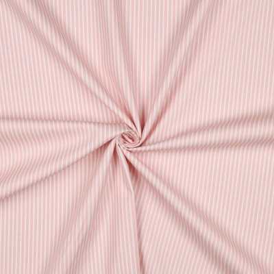 TISSUS COTON RAYURES VIEUX ROSE