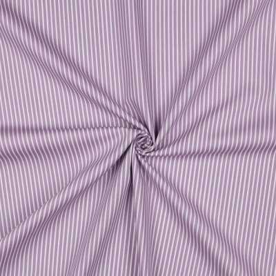 TISSUS COTON RAYURES LILAS