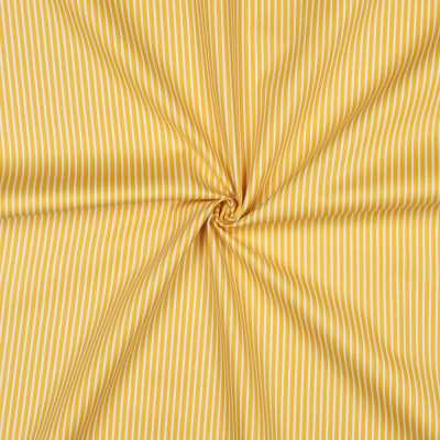 TISSUS COTON RAYURES JAUNE