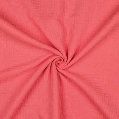 TISSUS DOUBLE GAZE CORAIL