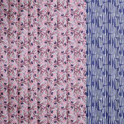 TISSUS MATELASSE VIOLINE / BLEU