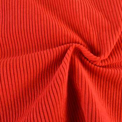 TISSUS VELOURS CÔTELÉ HUGGY ROUGE HOMARD