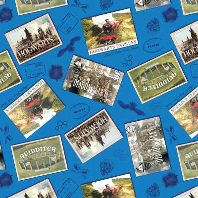 TISSU HARRY POTTER BLEU ROYAL