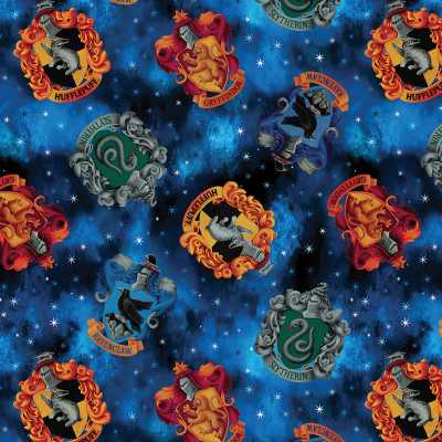 TISSU HARRY POTTER MAISONS BLEU