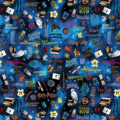 TISSU HARRY POTTER BLEU
