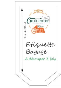 Patron couture gratuit étiquette bagage
