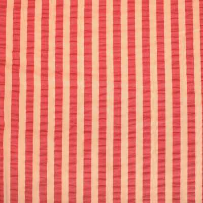 TISSUS SEERSUCKER TOM ABRICOT / CERISE