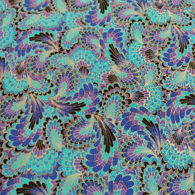 TISSUS COTON IMPRIME JAPONAIS TURQUOISE